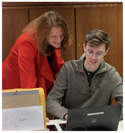 State Rep Jenny Armini with Legislative Aide Liam Moorehead